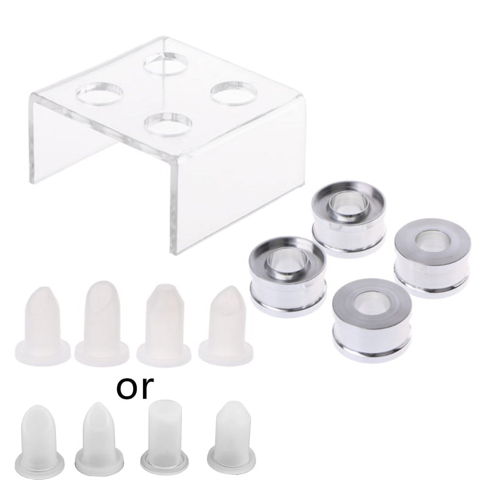 9PCS Silicone Lipstick Mold Mould with Metal Ring and Stand Set for DIY  Lipstick 